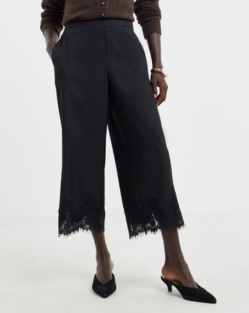 Black Lace Trim Culotte