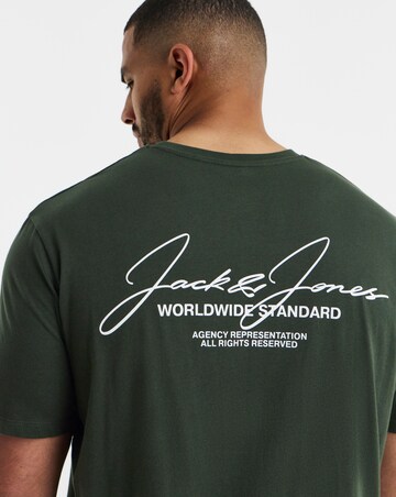 Jack & Jones Cover Script Logo 2-Pack T-Shirts - Green/Navy