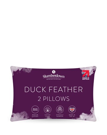 Slumberdown Duck Feather Medium Support Pillow 2 Pack