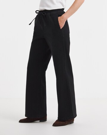 Black Wide Leg Jogger Jeans