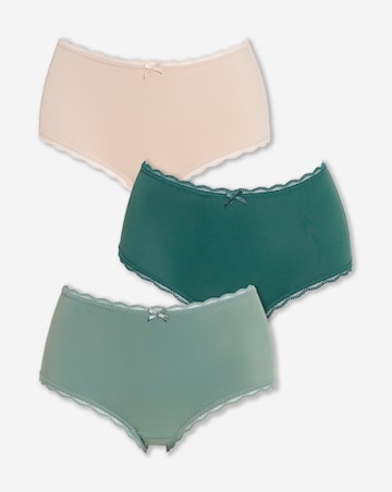 Pretty Secrets (3 Pack) Microfibre Lace Trim Short Briefs
