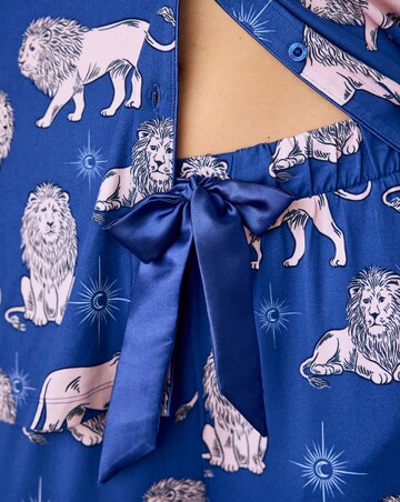 Chelsea Peers Long Wide Sleeve Button Up Lion Pyjama Set