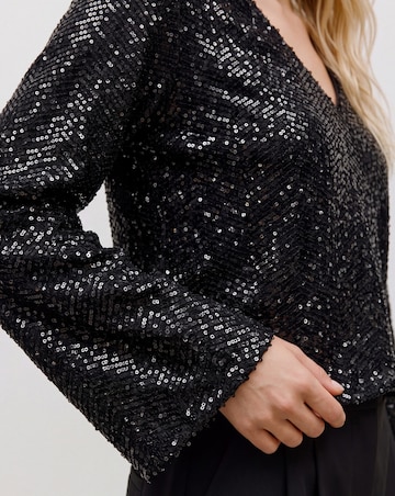 Vero Moda Clarisa V-Neck 2-Way Sequin Top