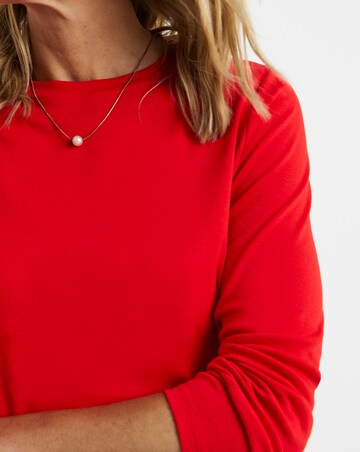 Red Crew Neck Long Sleeve T-Shirt