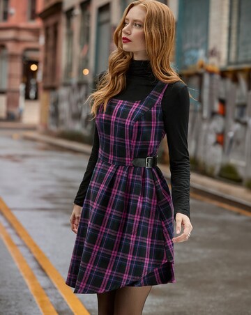 Joe Browns Rita Check Buckle Detail Mini Dress