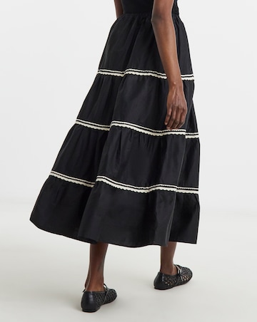 Black Tiered Maxi Skirt