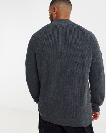 Fisherman Knitted Zip Through Cardigan