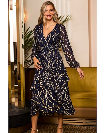 Sosandar Petite Metallic Spot Dress
