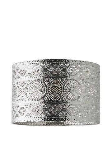 ValueLights Casablanca Moroccan Style Chrome Easy Fit Drum Pendant Shade