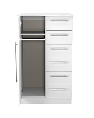 Osprey Ready Assembled 1 Door 5 Drawer Kids Wardrobe - Kids