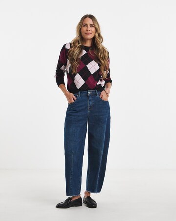 Crew Neck Argyle Jumper