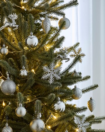 Silver Shatterproof Bauble Bumper Pack - Set of 40