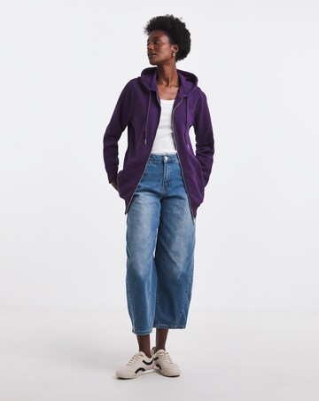 Purple Longline Zip Up Hoodie