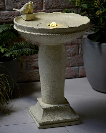ValueLights Bird Bath Solar Powered Outdoor Water Fountain Feature Garden Light