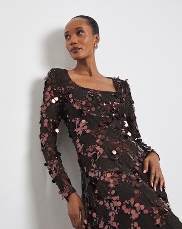 Joanna Hope Stretch Lace Sequin Dress