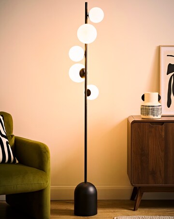 ValueLights Marlow Matte Black Multi Arm Floor Lamp