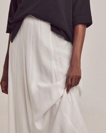 Anthology White Linen Seam Detail Maxi Skirt