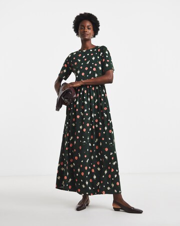 Ditsy Print Soft Touch Smock Midi Dress
