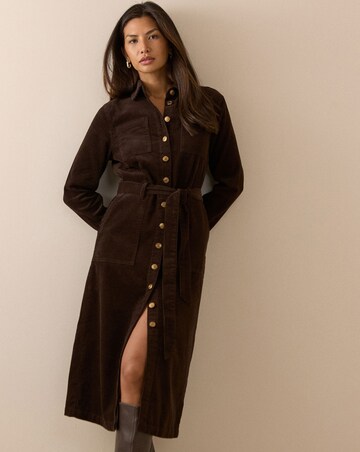 NOBODY'S CHILD NOAH CORD MIDI SHIRT DRESS