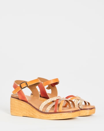 Jude Leather Strappy Wedge Sandal - Extra Wide Fit (EEE)