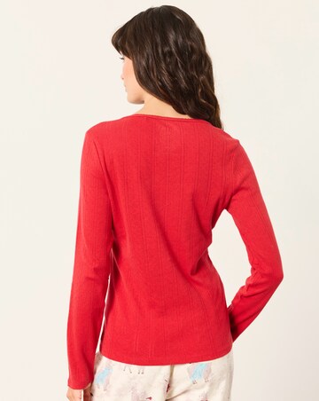 FatFace Hattie Red Henley Pyjama Top