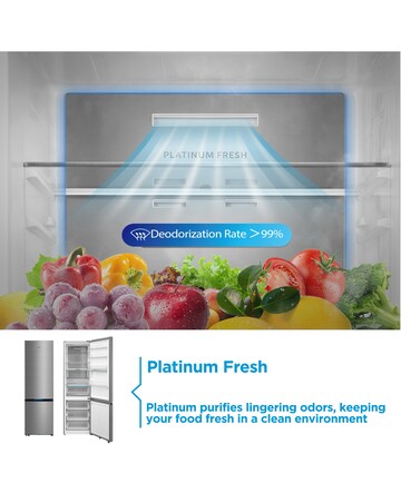 Midea Large Capacity Combi Fridge Freezer - Inox + Installation