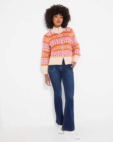 Joe Browns Beautifully Bold Fairisle Zip Front Cardigan