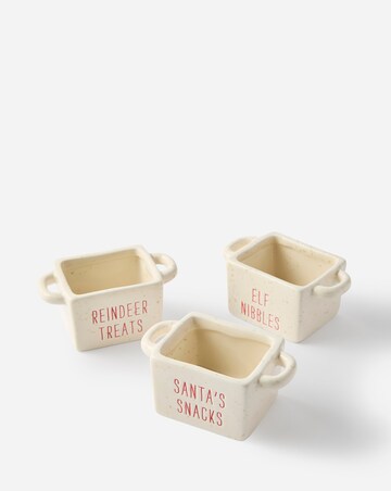 Set of 3 Ceramic Christmas Snack Bowls