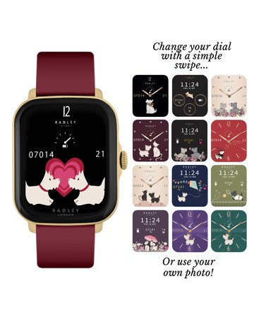 Radley Series 20 Smart Calling Watch with Dark Cherry Silicone Strap