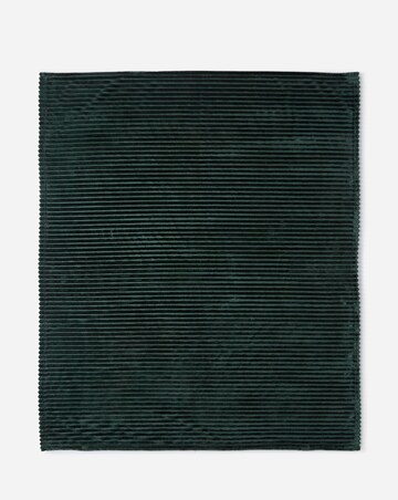 Ribbed Fleece Throw - Forest Green