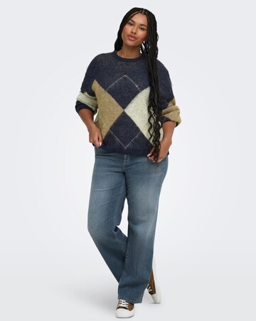 ONLY CHECK PATTERN KNITTED JUMPER
