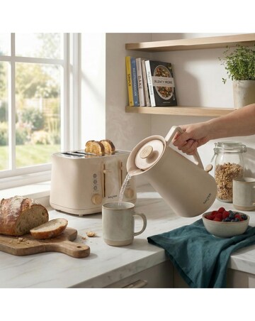 Salter Malmo Rapid Boil Kettle & Salter Malmo 4 Slice Toaster - Stone Bundle