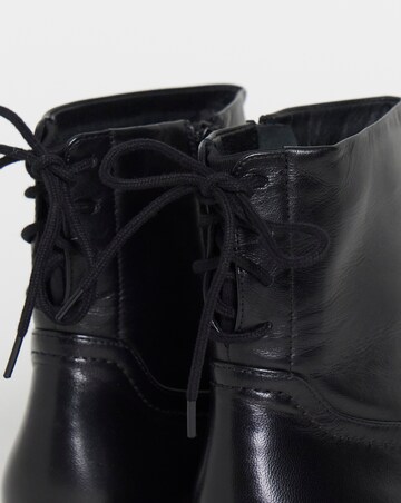 Jasmin Leather Flat Ankle Boots - Wide Fit (E)