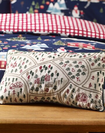 Catherine Lansfield Christmas Ski Village Cushion