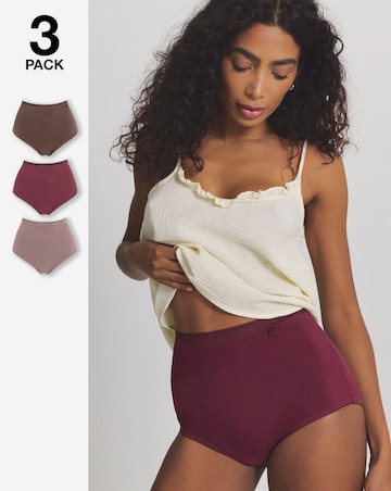 Slimma (3 Pack) Cotton Full Brief Knickers