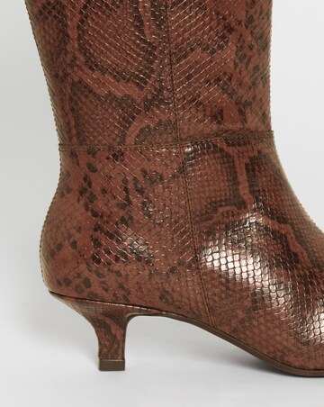 Rosa Pointed Kitten Heel Knee Boots - Wide Fit (E) & Curvy Calf