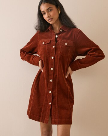 NOBODY'S CHILD LS SHEENA CORD SHIRT DRESS