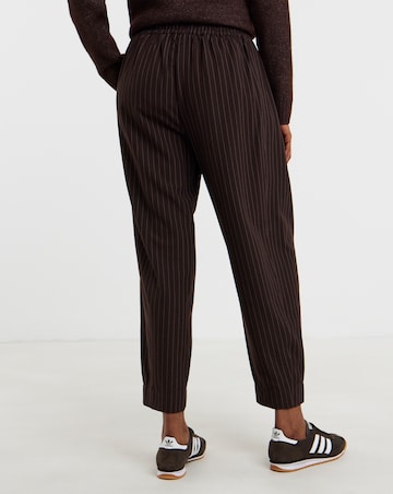 Chocolate Pinstripe Barrel Leg Trousers