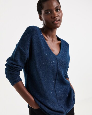 Sequin Glitter Knit Longline Jumper