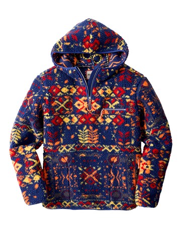 Joe Browns Perfect Pattern Borg Hoodie - Navy