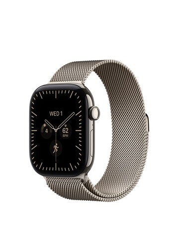 Apple Watch Series 12 GPS + Cellular 46mm - Titanium/Natural Milanese Loop - S/M