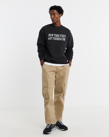 Only & Sons Creative College Relaxed Washed Crew Sweat - Washed Black