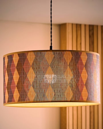 ValueLights Lori Large Diamond Print Bamboo Shade