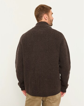 FatFace Ember Shawl Neck Cardigan - Chocolate Brown