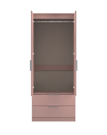 Humber Ready Assembled 2 Door 2 Drawer Mirrored Wardrobe - Kids