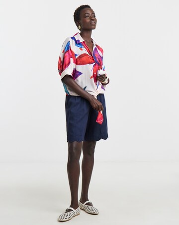 Printed Tie Front Shirt