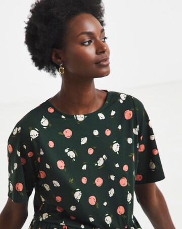 Ditsy Print Soft Touch Smock Midi Dress