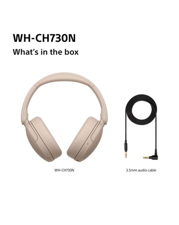 Sony WH-CH730N Wireless Noise Cancelling Over-Ear Headphones - Beige