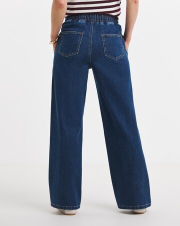 Mid Blue Wide Leg Jogger Jeans