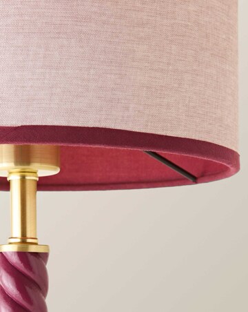 ValueLights Amara Pink Twist Table Lamp with Colour Match Inner Shade